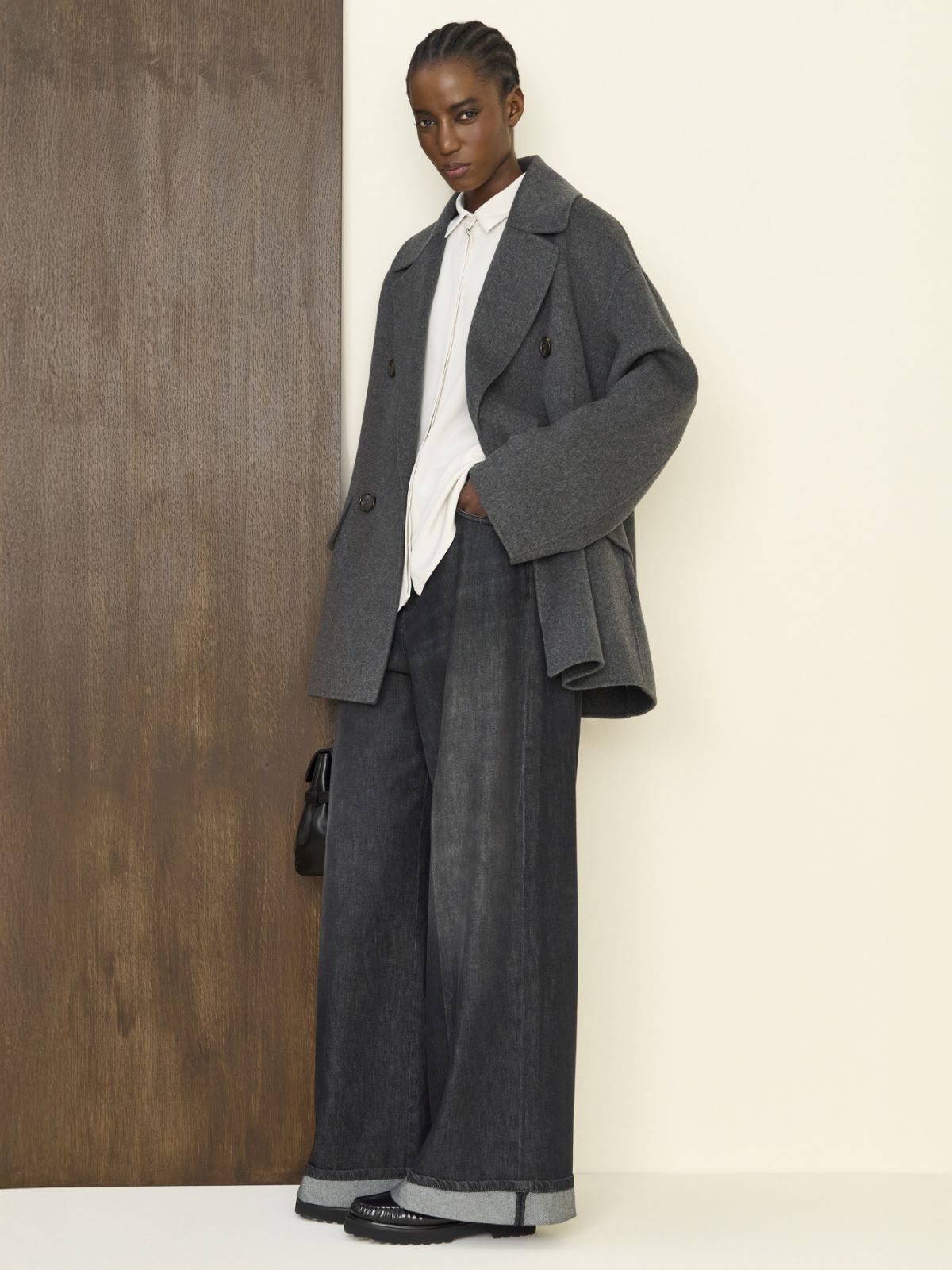 Denim turn-up jeans - Black