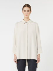 Oversized crepe de chine shirt - Optical white