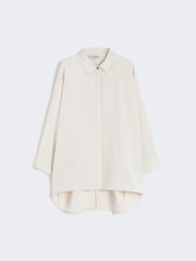 Oversized crepe de chine shirt - Optical white