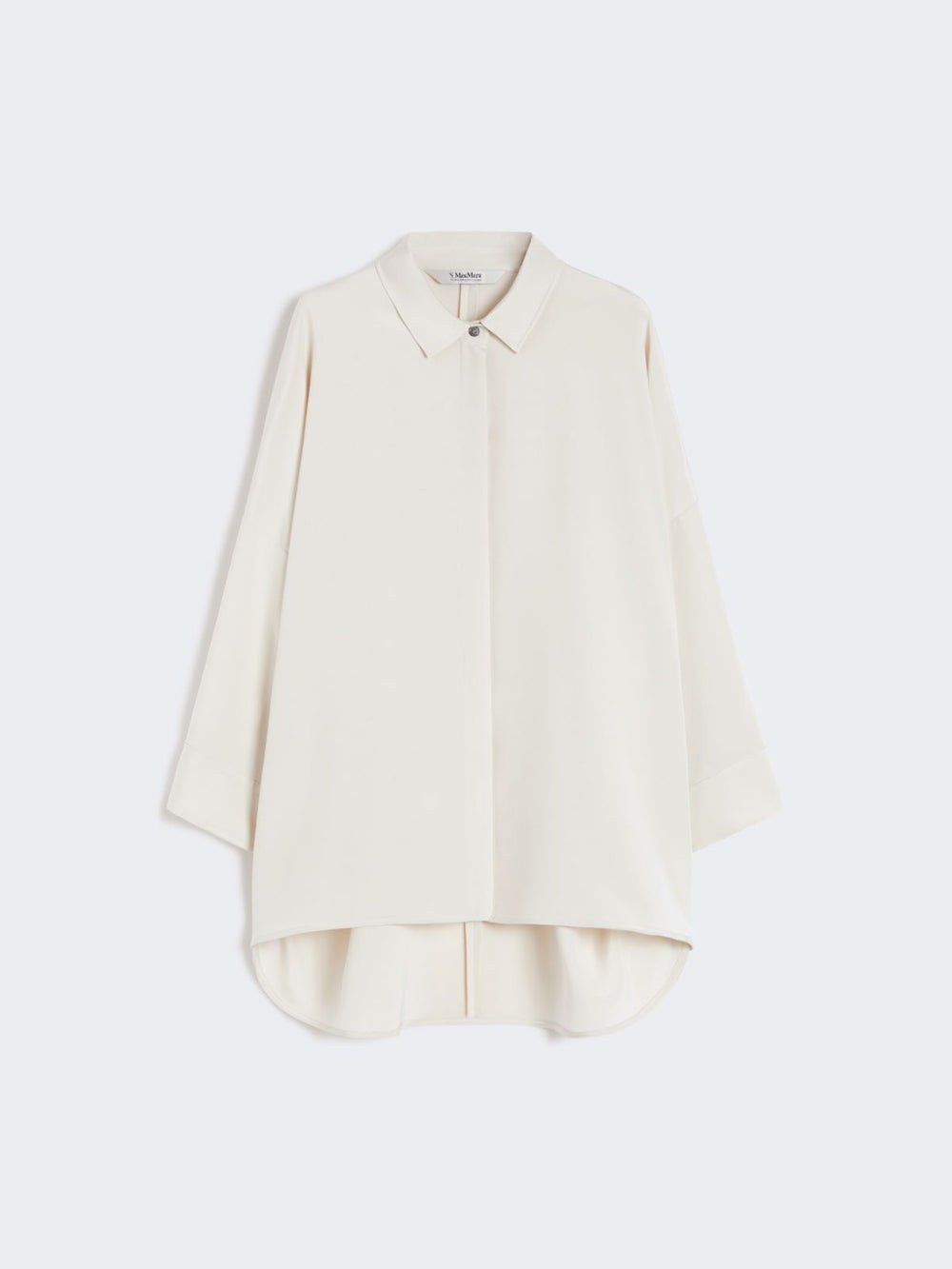 Oversized crepe de chine shirt - Optical white
