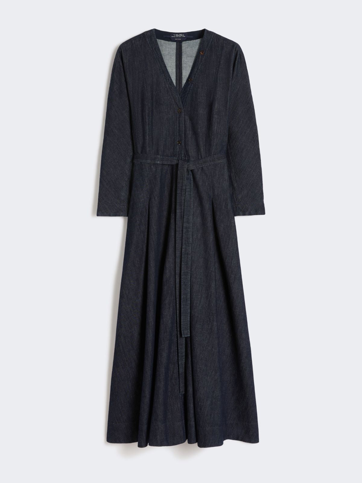 Abito in denim di cotone con cintura - Ultramarine