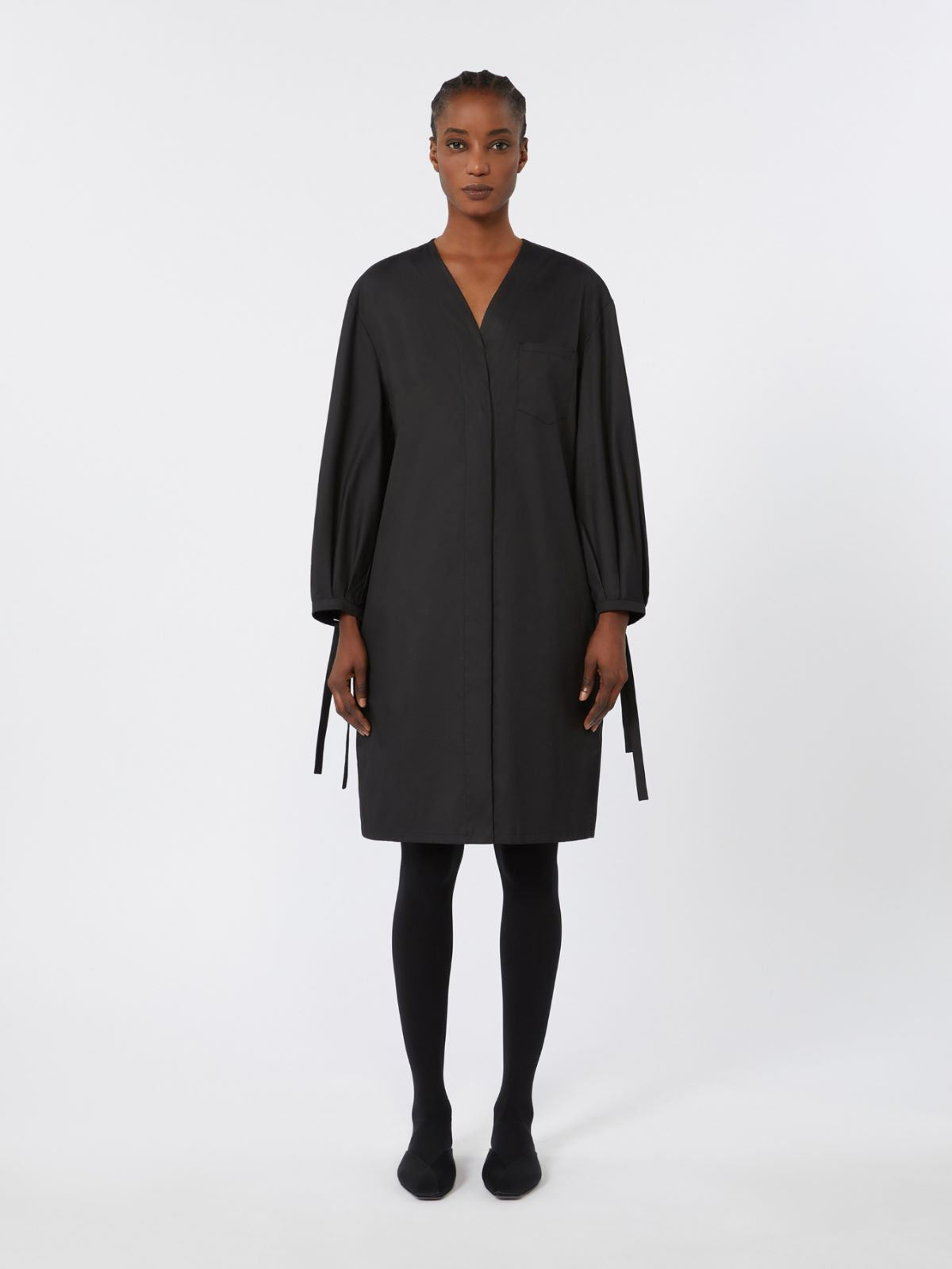 Stretch poplin dress - Black