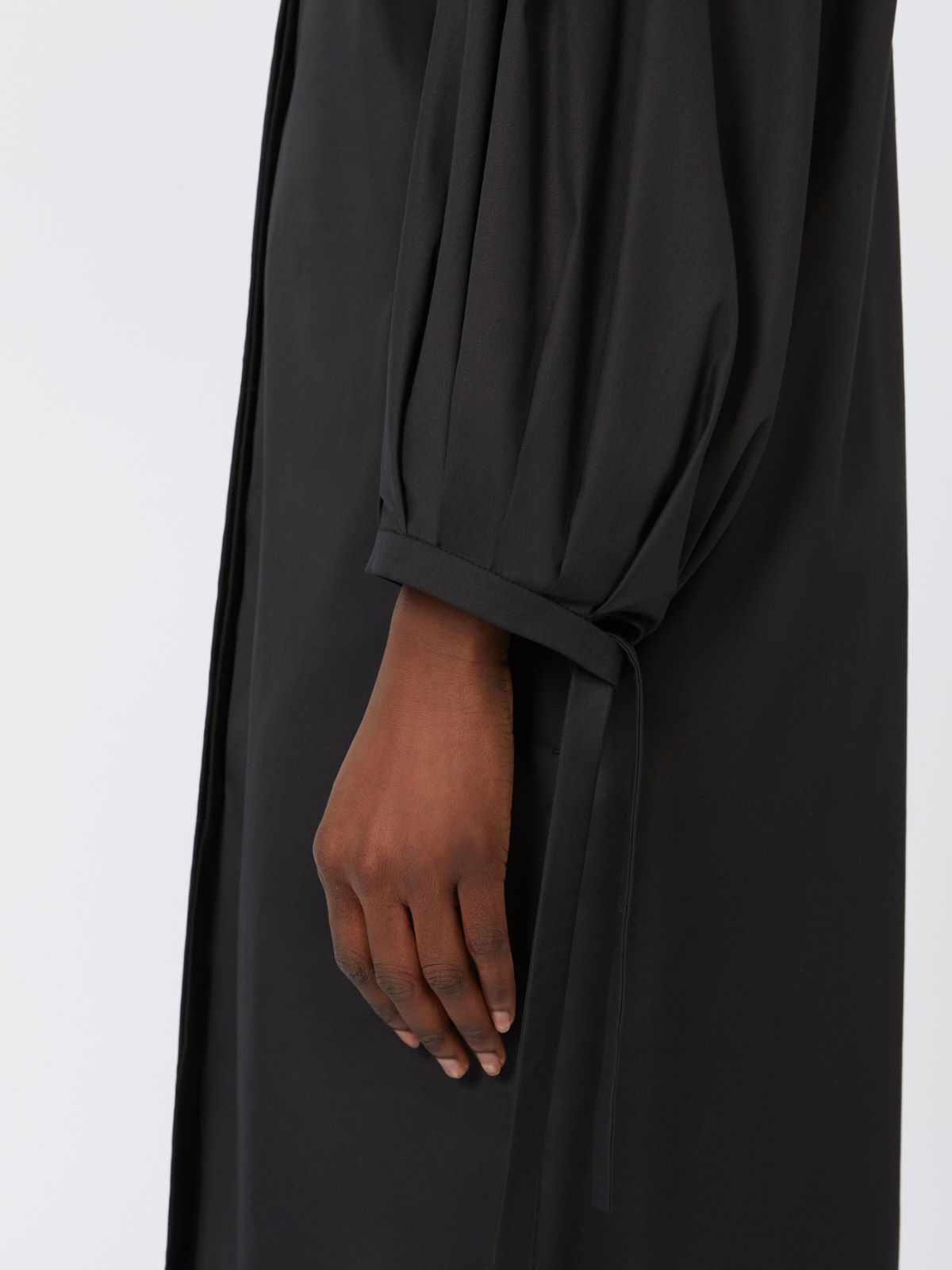 Stretch poplin dress - Black