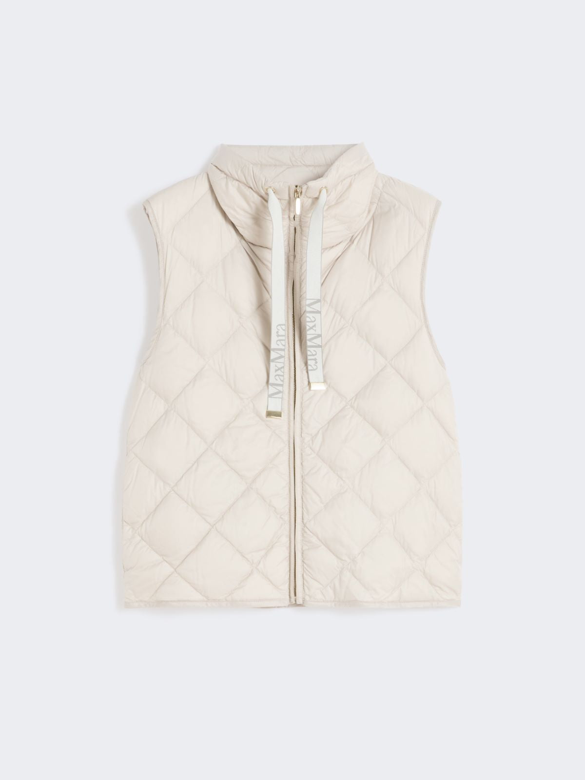 Padded water-repellent nylon canvas gilet - Sand