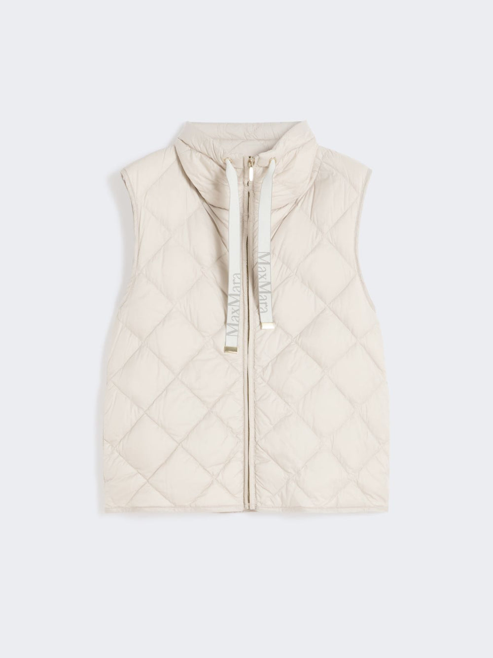Padded water-repellent nylon canvas gilet - Sand