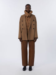 Padded water-repellent nylon canvas gilet - Caramel