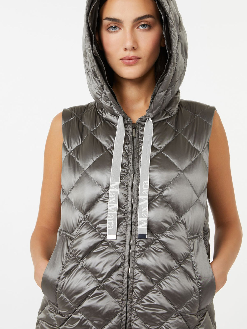 Water-repellent padded gilet - Medium grey