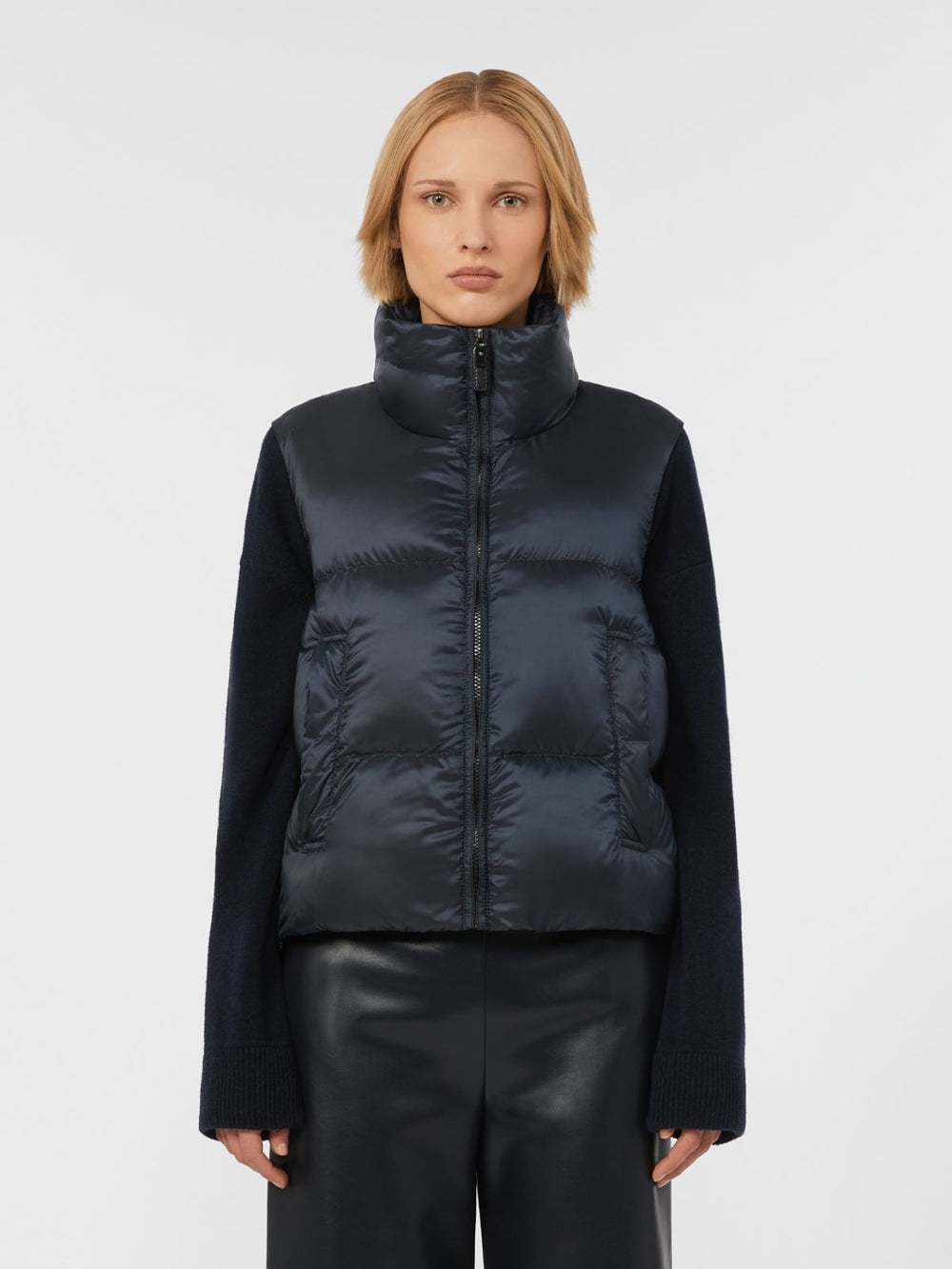 Padded gilet in water-repellent technical fabric - Midnightblue