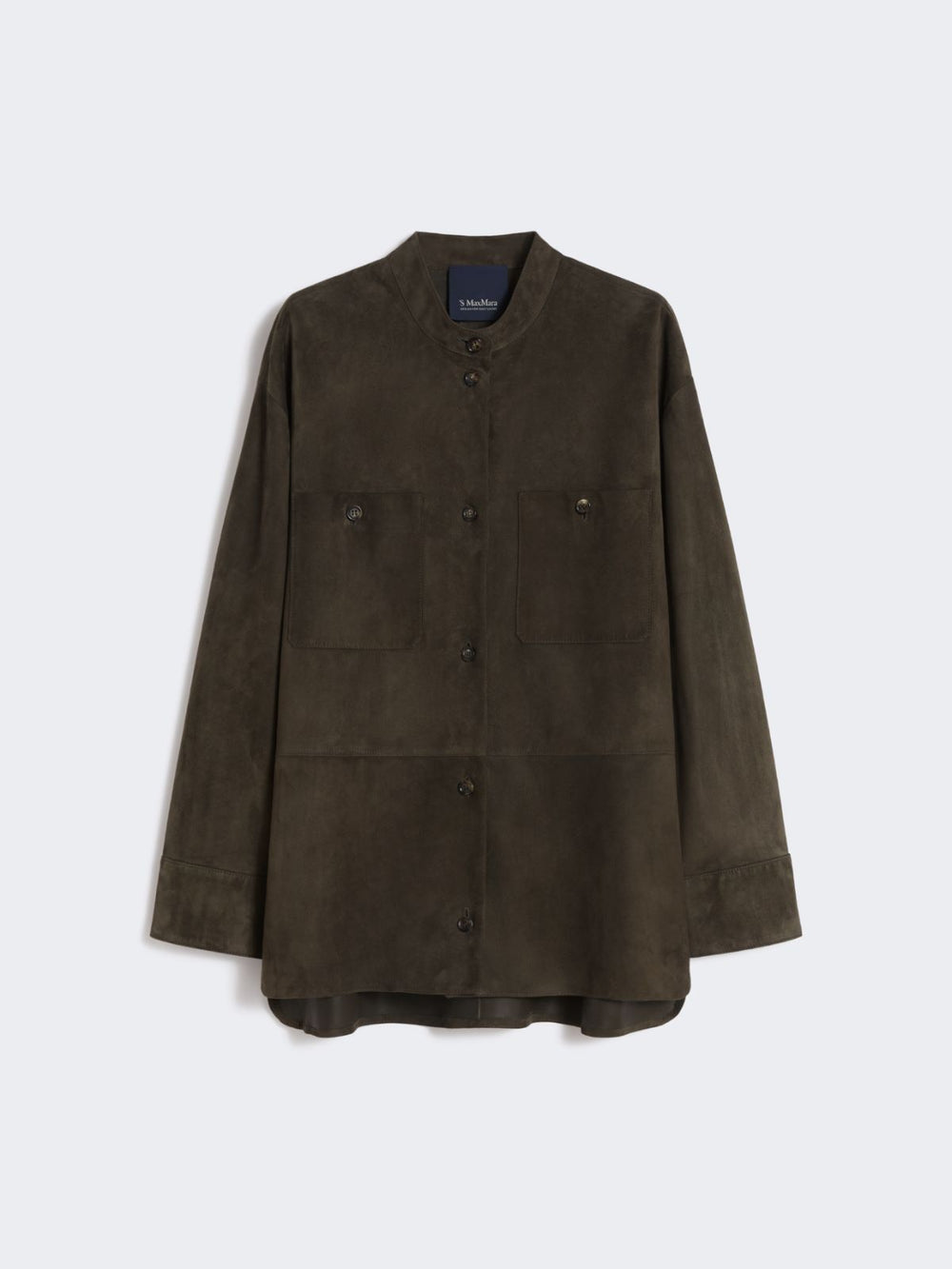 Topstitched suede jacket - Green