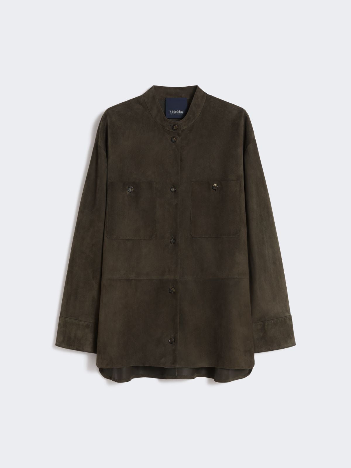 Topstitched suede jacket - Green