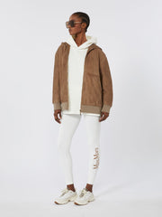 Suede jacket with hood - Honey