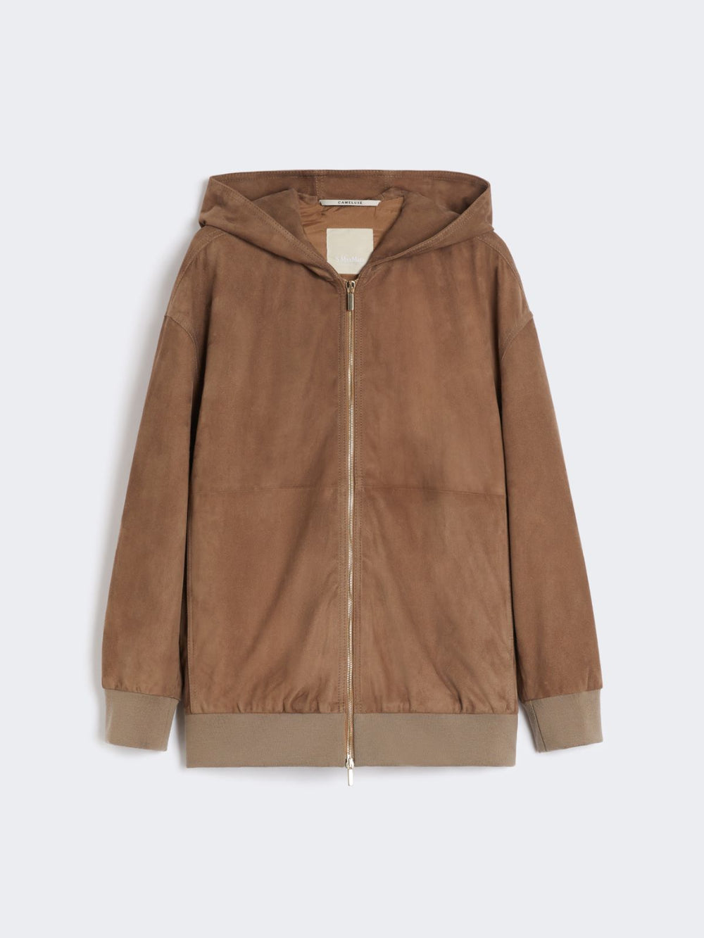 Suede jacket with hood - Honey