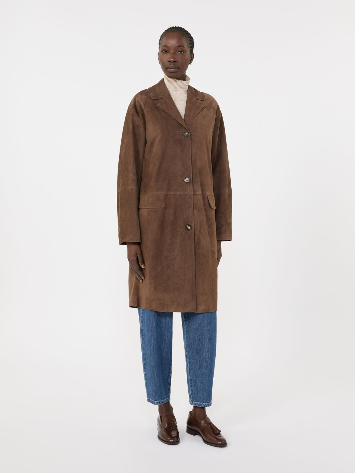 Suede overcoat - Brown