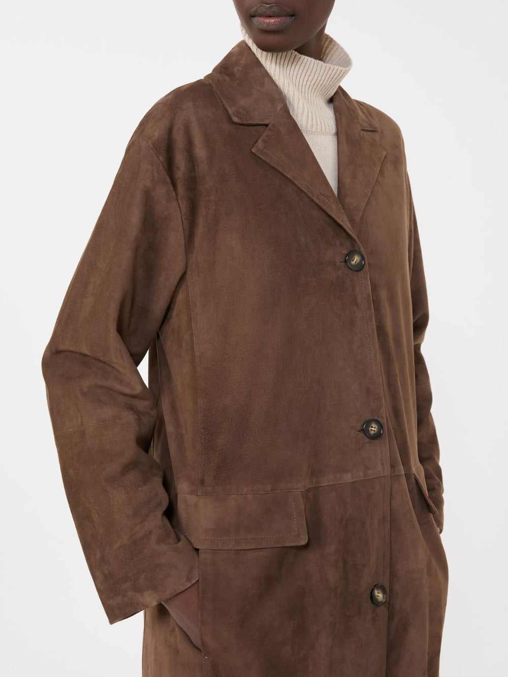 Suede overcoat - Brown