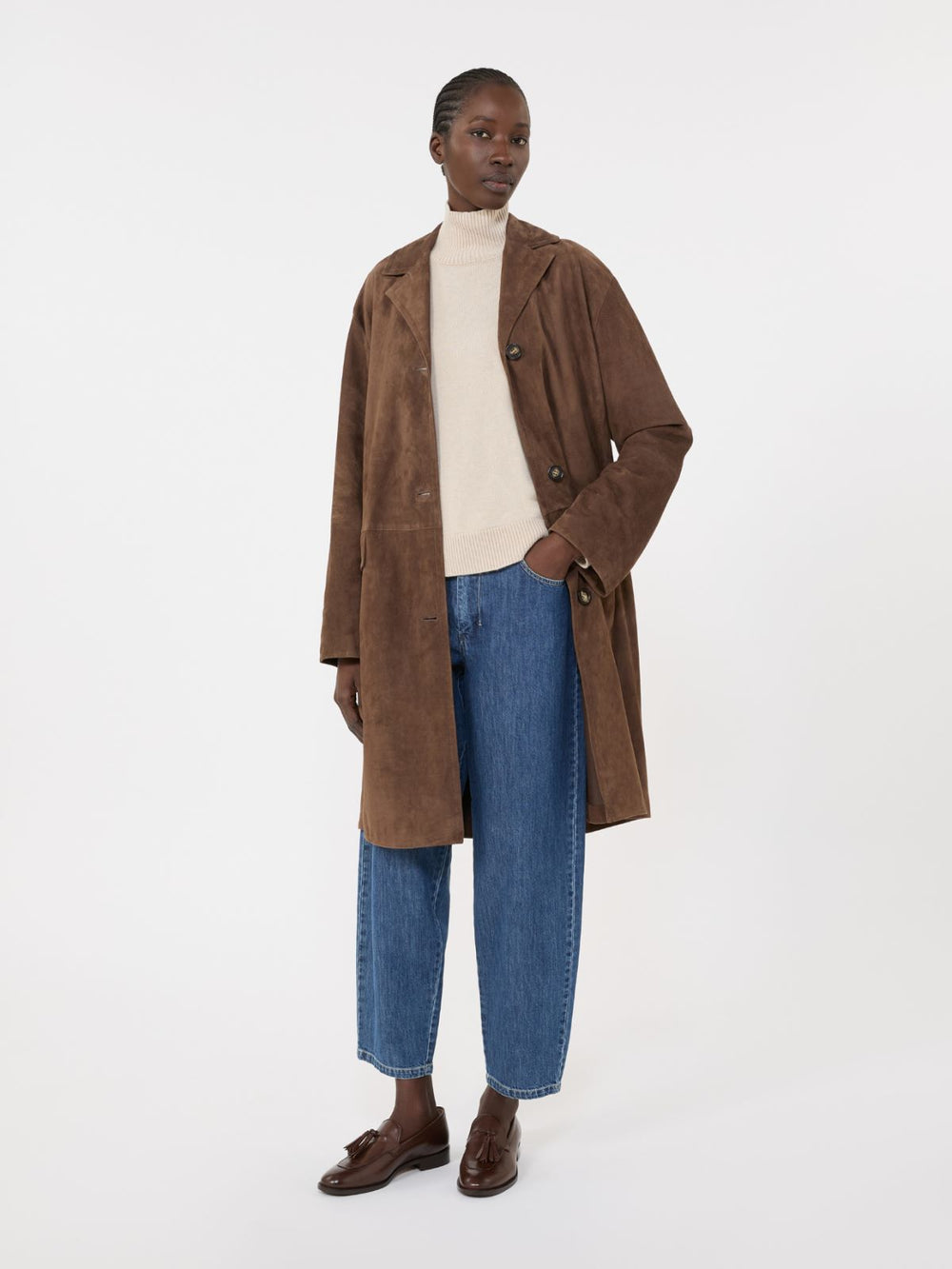 Suede overcoat - Brown
