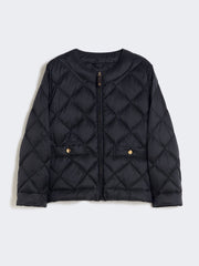 Short water-repellent canvas padded jacket - Black