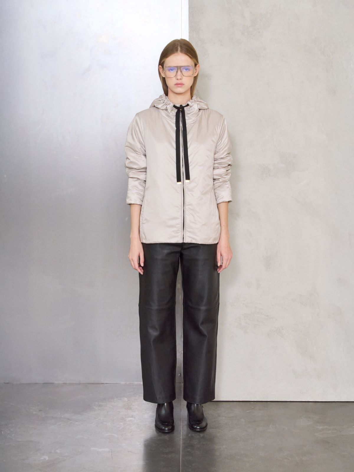 Cameluxe padded jacket with hood - Beige