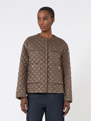 Water-repellent canvas padded jacket - Hazelnut brown