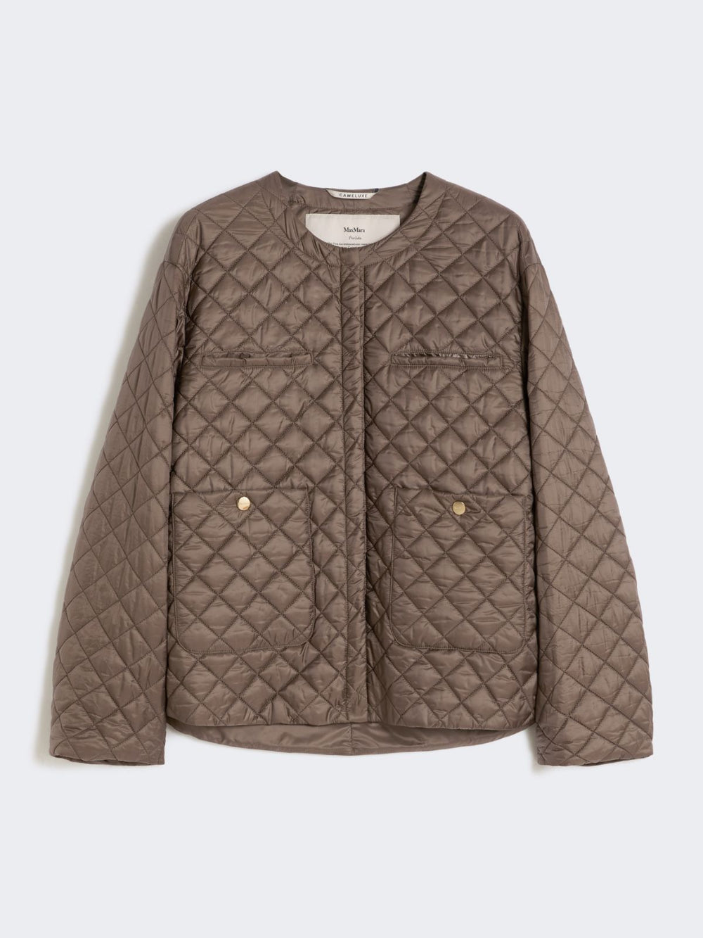 Water-repellent canvas padded jacket - Hazelnut brown