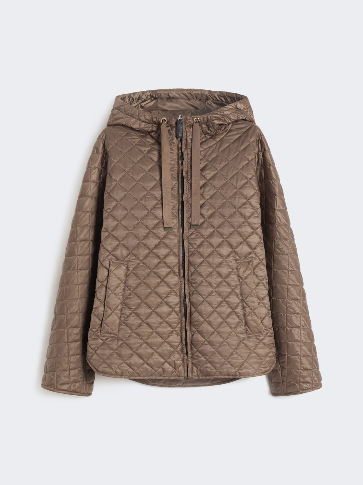 Quilted water-repellent canvas padded jacket - Tobacco