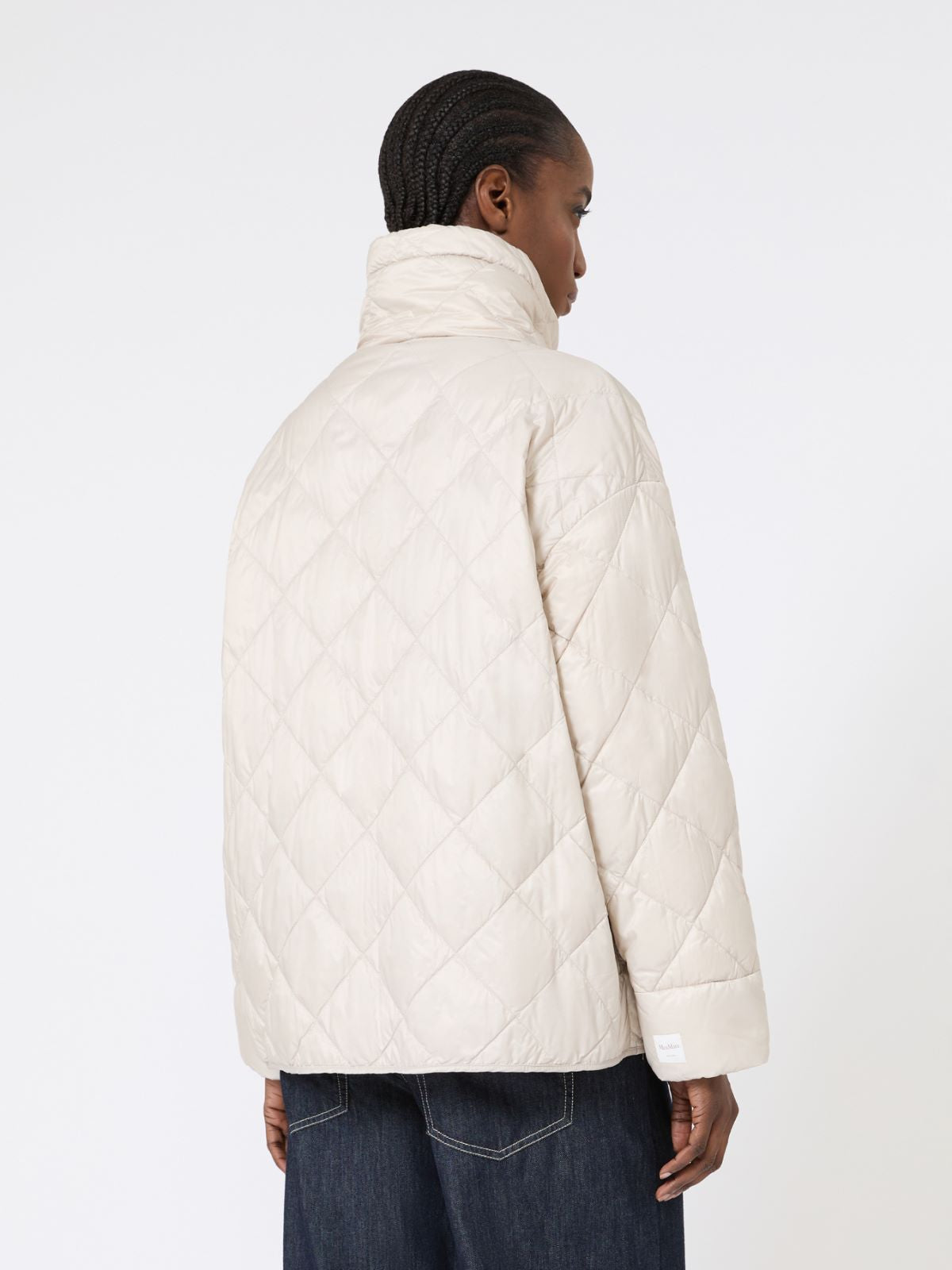 Short water-repellent canvas down jacket - Sand