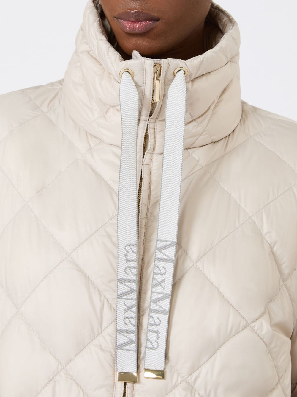 Short water-repellent canvas down jacket - Sand