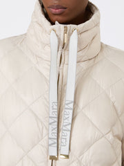 Short water-repellent canvas down jacket - Sand