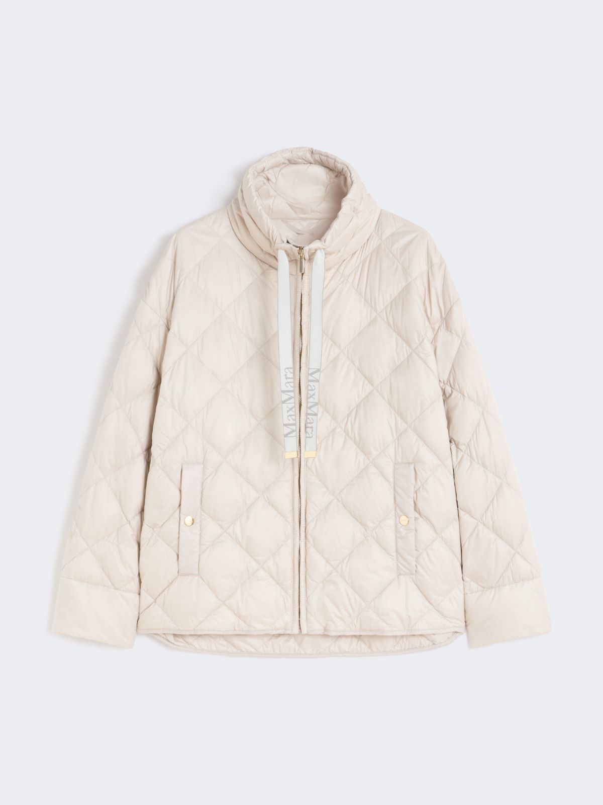 Short water-repellent canvas down jacket - Sand