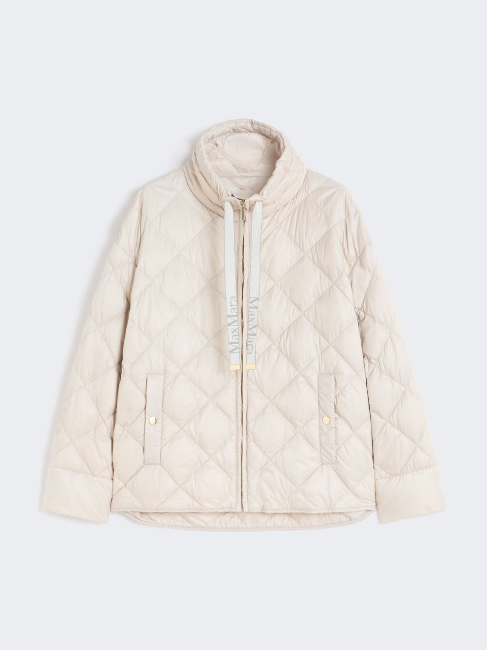Short water-repellent canvas down jacket - Sand