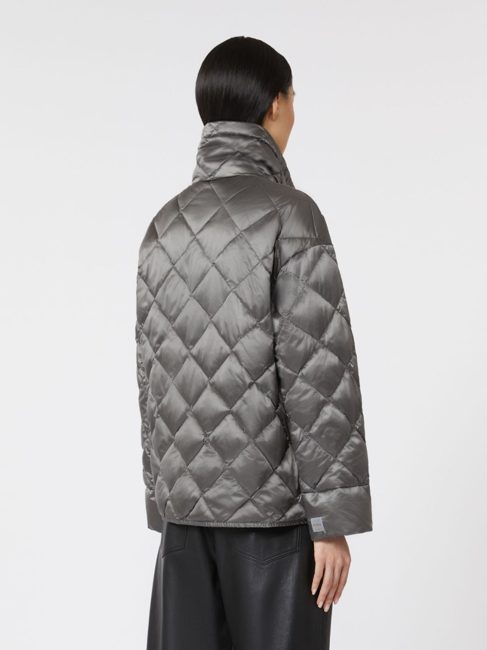 Short water-repellent canvas down jacket - Dark grey