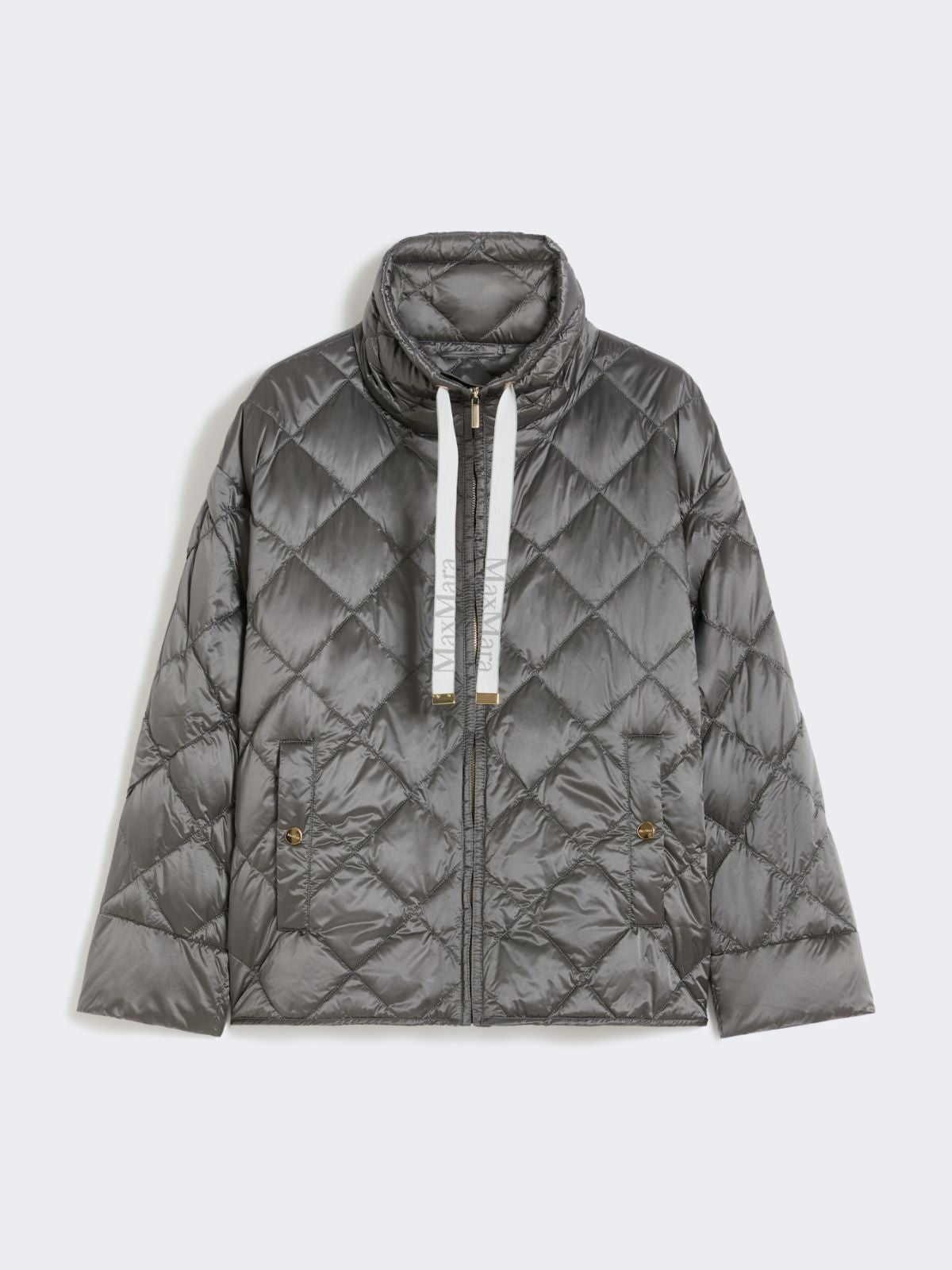 Short water-repellent canvas down jacket - Dark grey