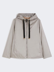 Padded water-repellent hooded jacket - Light grey