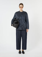 Padded shirt jacket in water-repellent canvas - Midnightblue