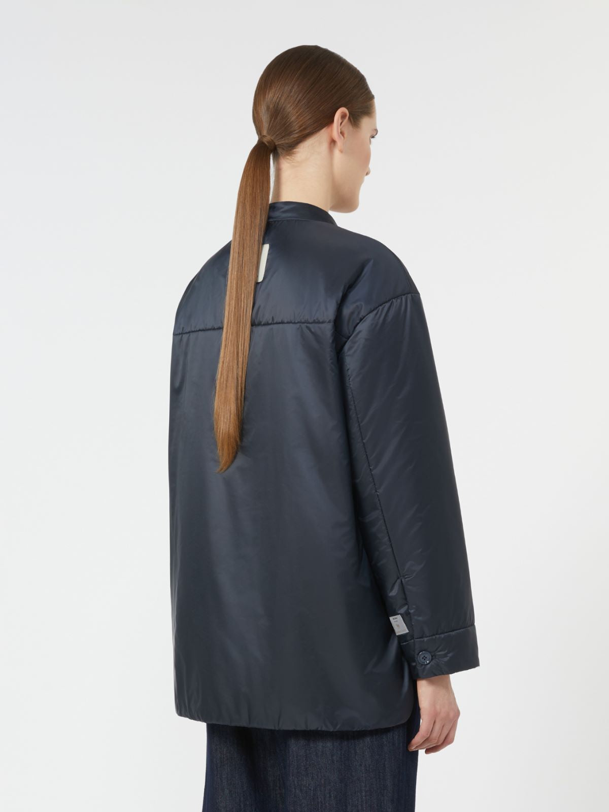 Padded shirt jacket in water-repellent canvas - Midnightblue