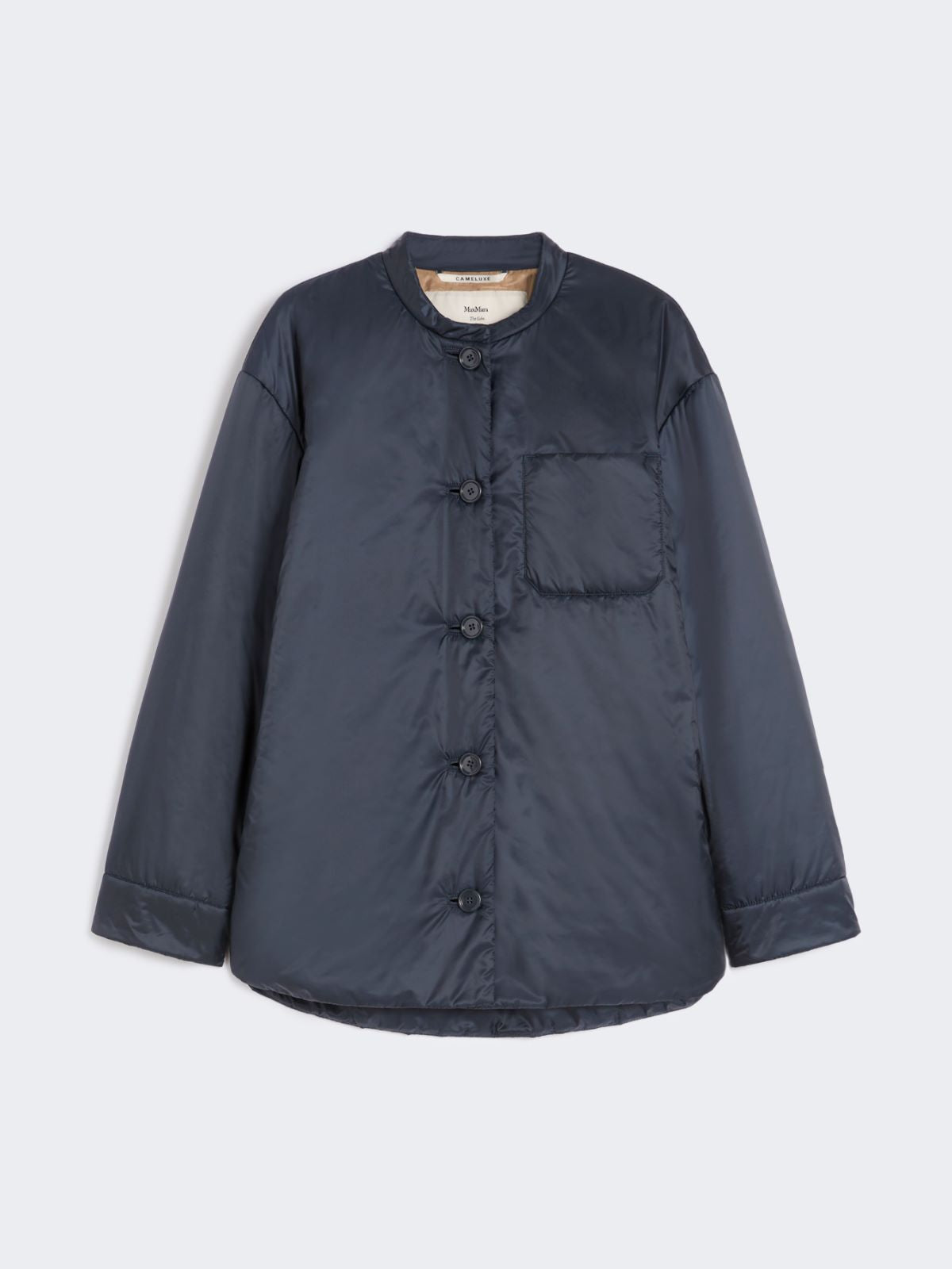 Padded shirt jacket in water-repellent canvas - Midnightblue