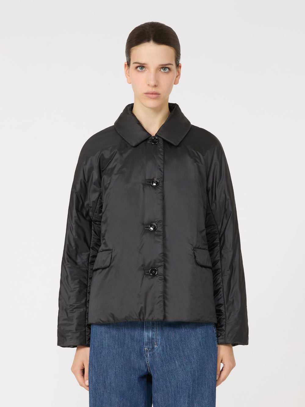 Padded jacket in water-repellent canvas - Black