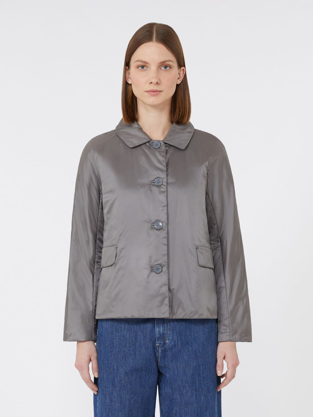 Padded jacket in water-repellent canvas - Dark grey