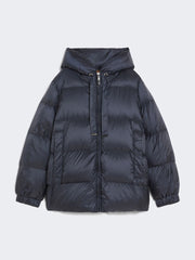 Down jacket in water-repellent canvas - Midnightblue