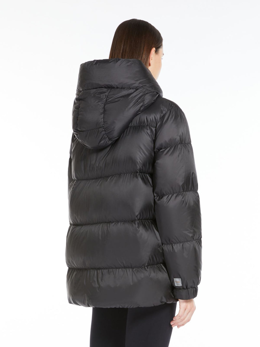 Down jacket in water-repellent canvas - Black
