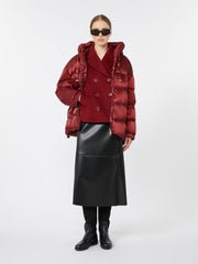 Down jacket in water-repellent taffeta - Red