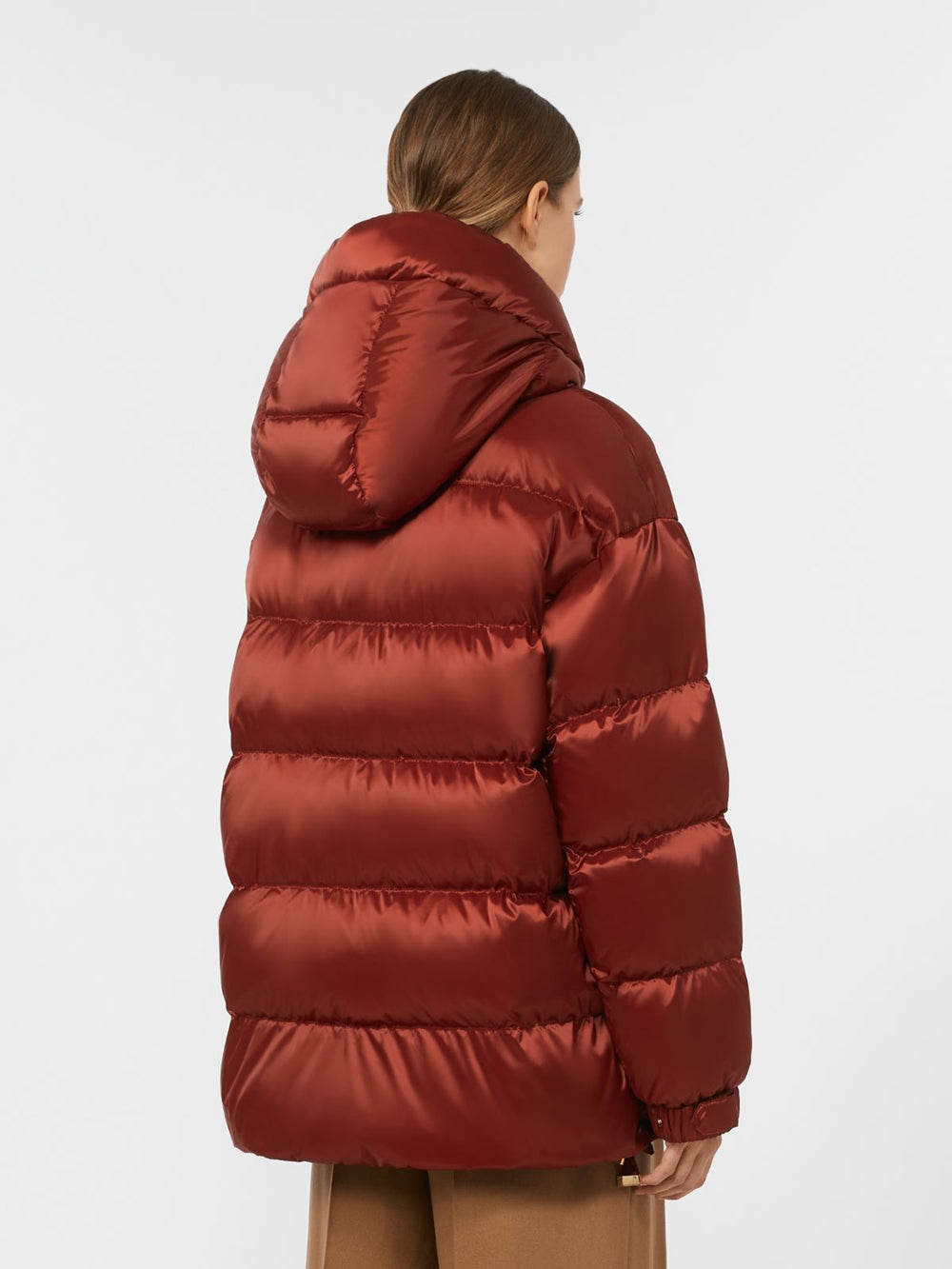 Down jacket in water-repellent taffeta - Red