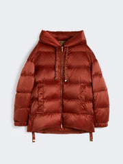 Down jacket in water-repellent taffeta - Red