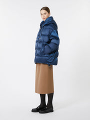 Down jacket in water-repellent taffeta - Navy