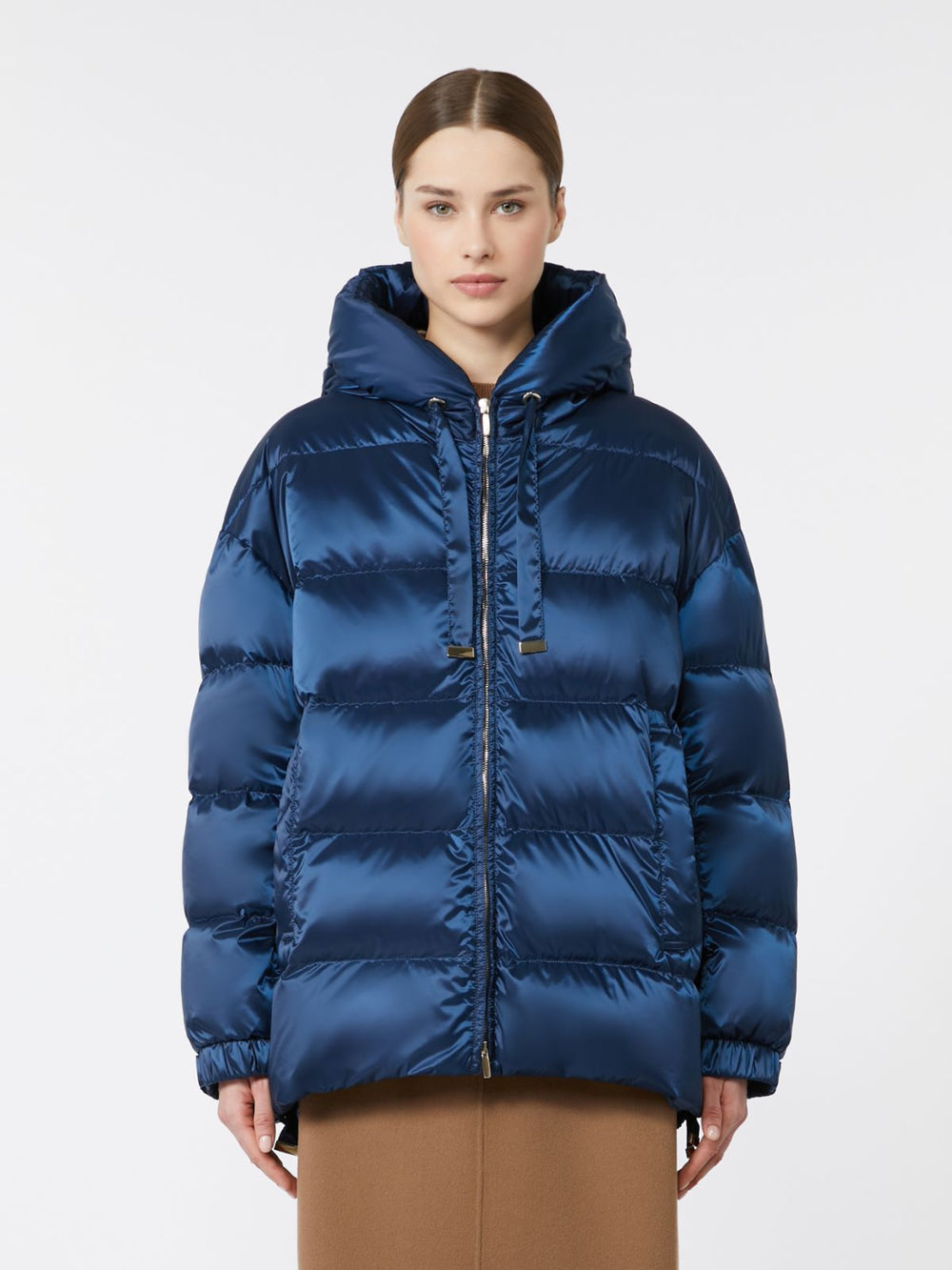 Down jacket in water-repellent taffeta - Navy