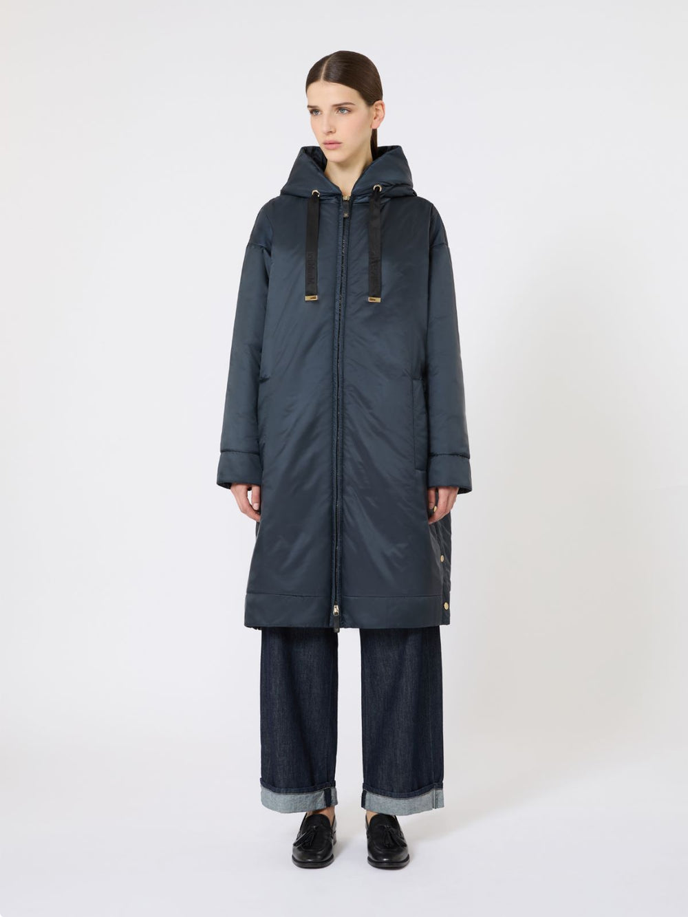 Water-repellent canvas padded parka - Midnightblue
