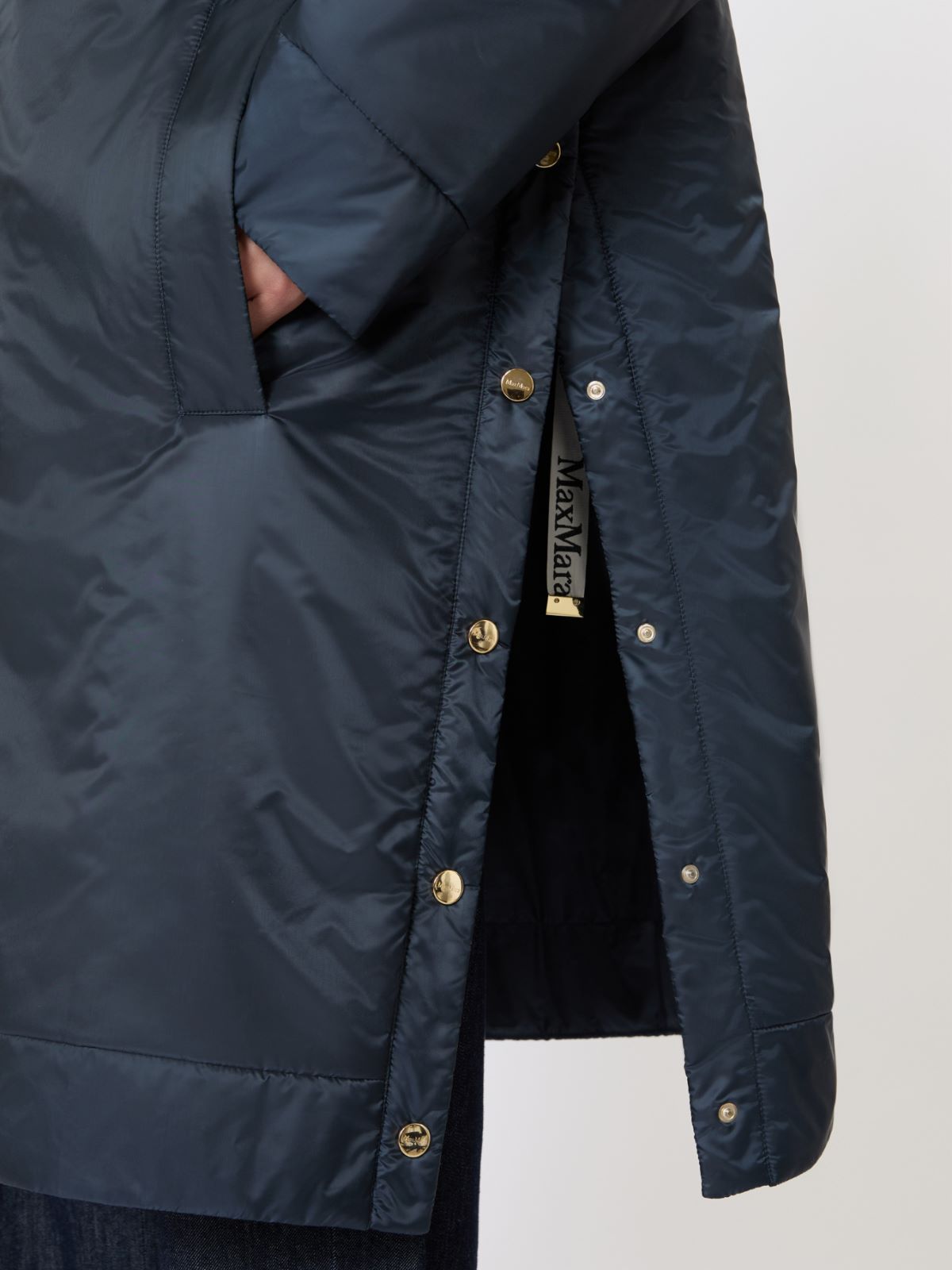 Water-repellent canvas padded parka - Midnightblue
