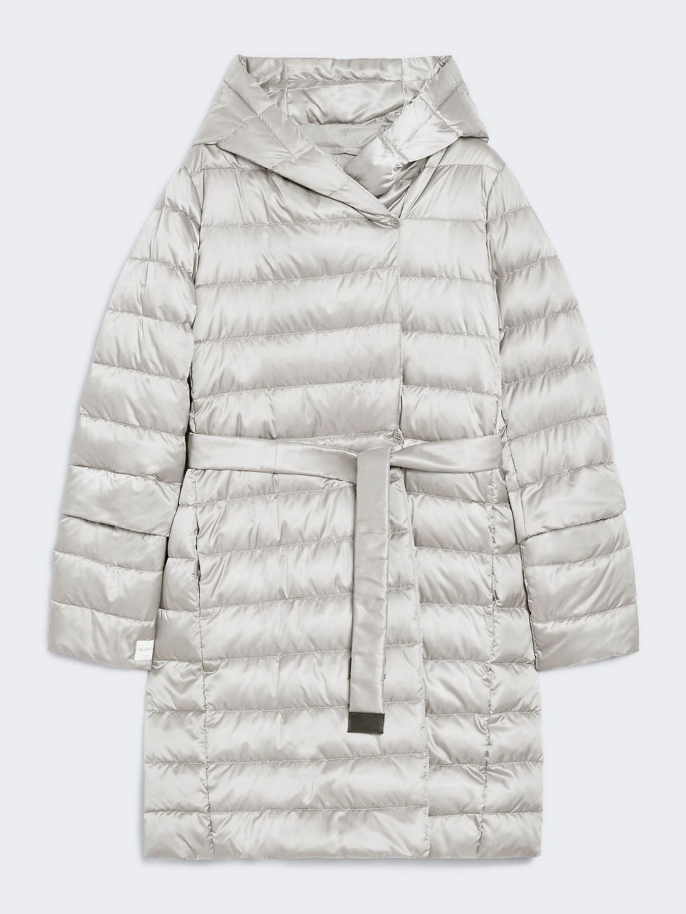 Reversible down jacket in water-repellent satin - Ivory