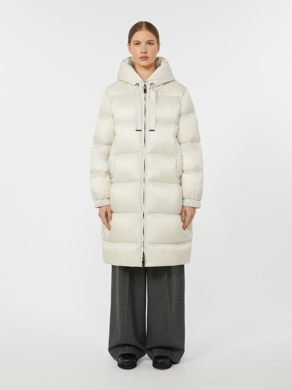 Quilted water-repellent down jacket - White