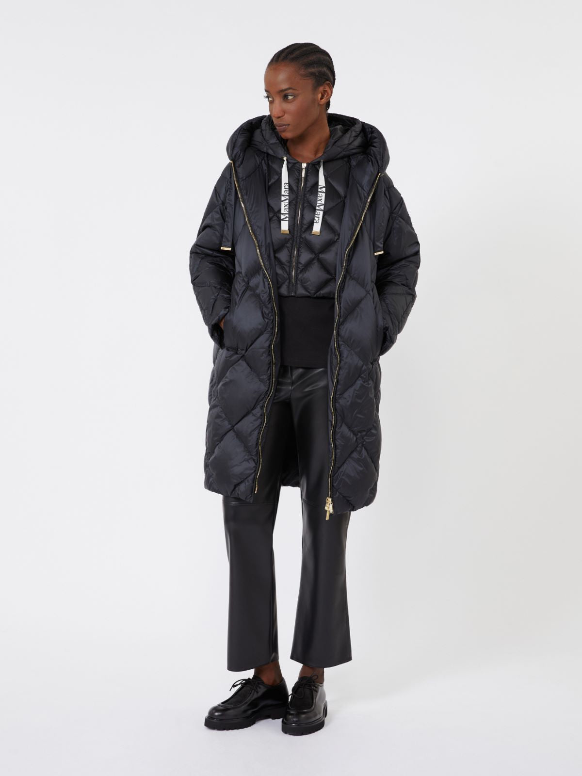 Water-repellent nylon fabric front insert - Black