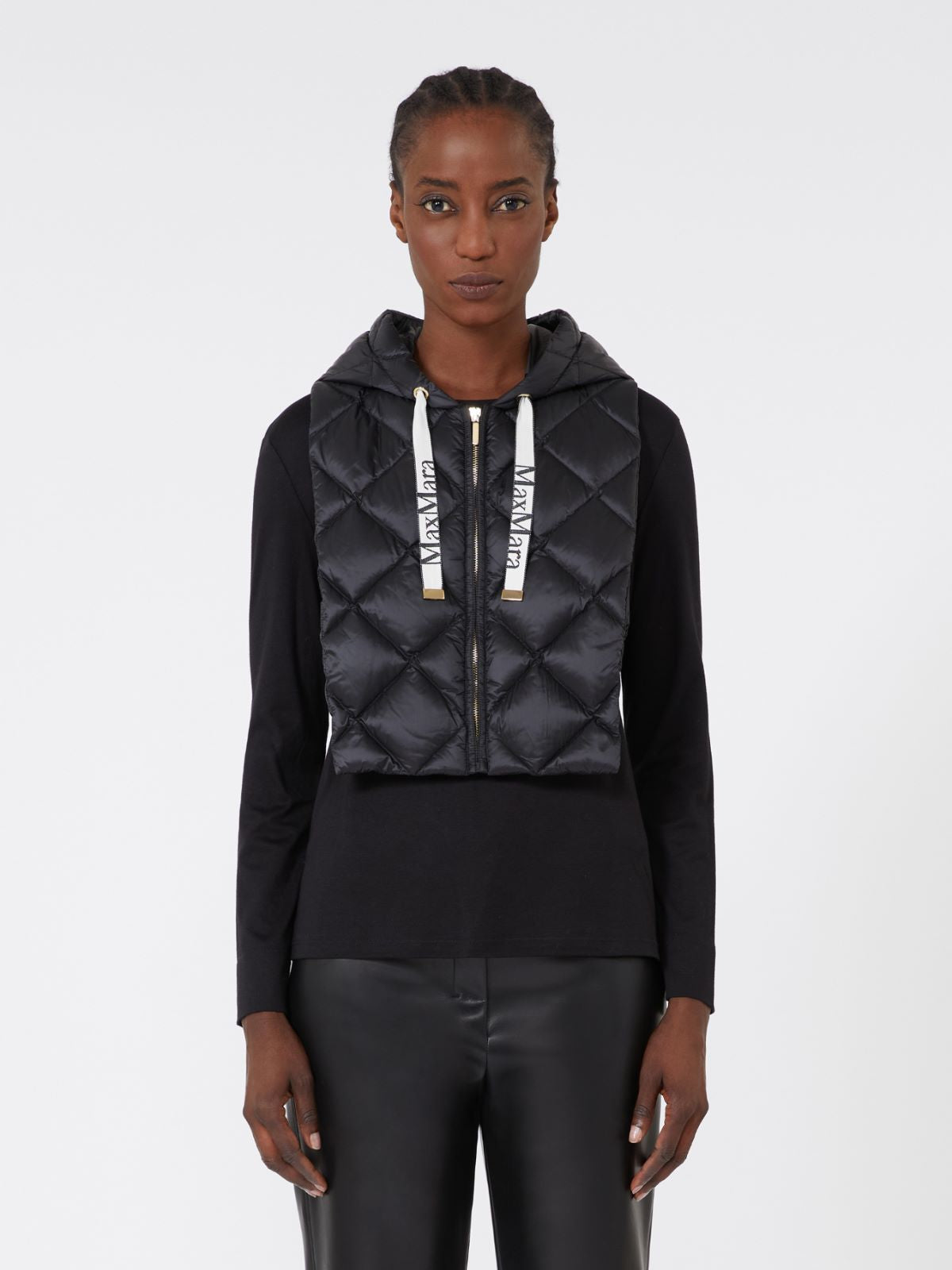 Water-repellent nylon fabric front insert - Black